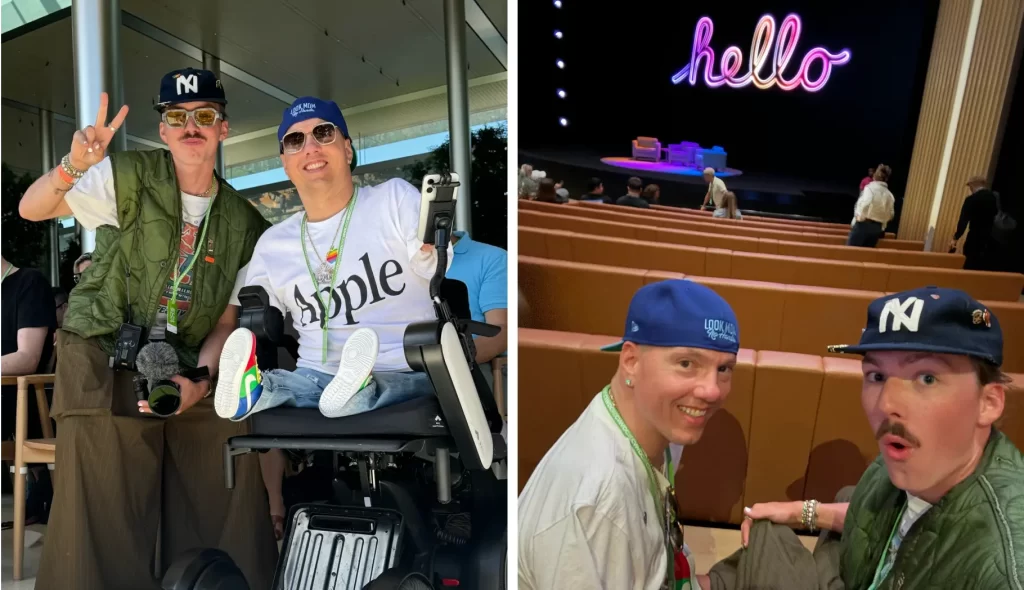 Founders Noah and Ryan Hudson-Peralta enjoying their time at Apple Park