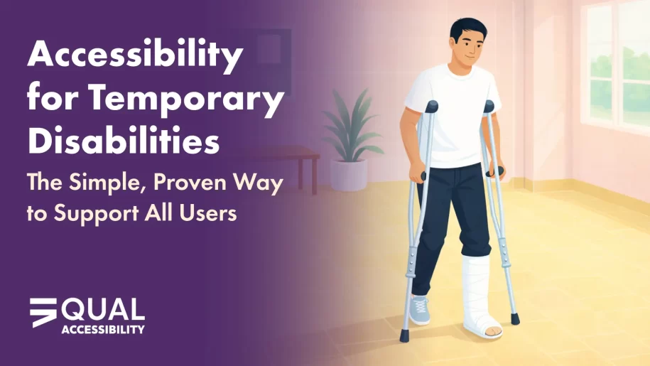 Accessibility for Temporary Disabilities - Man walking with a cast and crutches
